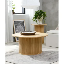 Fabrique de Styles Table Basses>Table basse en chêne d90cm - nola Naturel