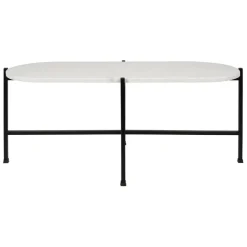 Fabrique de Styles Table Basses>Table basse en marbre et fer blanc et noir 100x40cm - Eskela Blanc, Noir