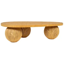 Fabrique de Styles Table Basses>Table basse en rotin et bambou 119x66cm - Tamba Naturel