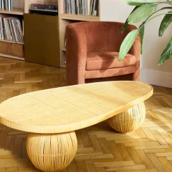 Fabrique de Styles Table Basses>Table basse en rotin et bambou 119x66cm - Tamba Naturel