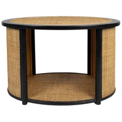 Fabrique de Styles Table Basses>Table basse en rotin et sapin naturel et noir - Balamea Naturel, Noir