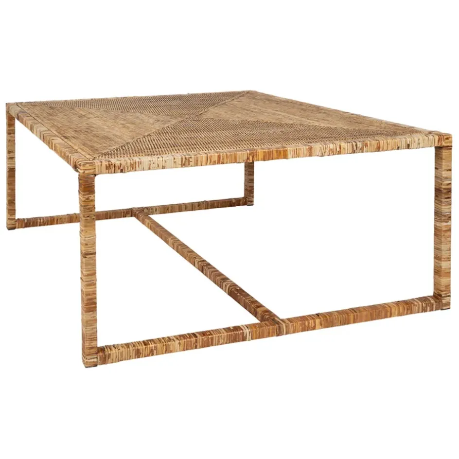 Fabrique de Styles Table Basses>Table basse gigogne (lot de 3) en rotin et fer - Pasil Naturel