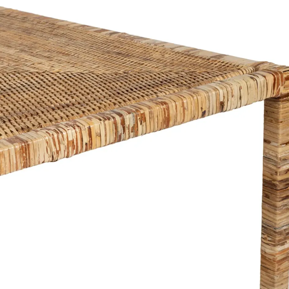 Fabrique de Styles Table Basses>Table basse gigogne (lot de 3) en rotin et fer - Pasil Naturel