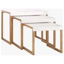 Fabrique de Styles Table Basses>Table basse gigogne (lot de 3) en acier laqué - Kilo Blanc
