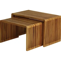 Fabrique de Styles Table Basses>Table basse gigogne (lot de 2) en teck - Soan Naturel