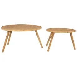 Fabrique de Styles Table Basses>Table basse gigogne (lot de 2) en rotin - Tamba Naturel