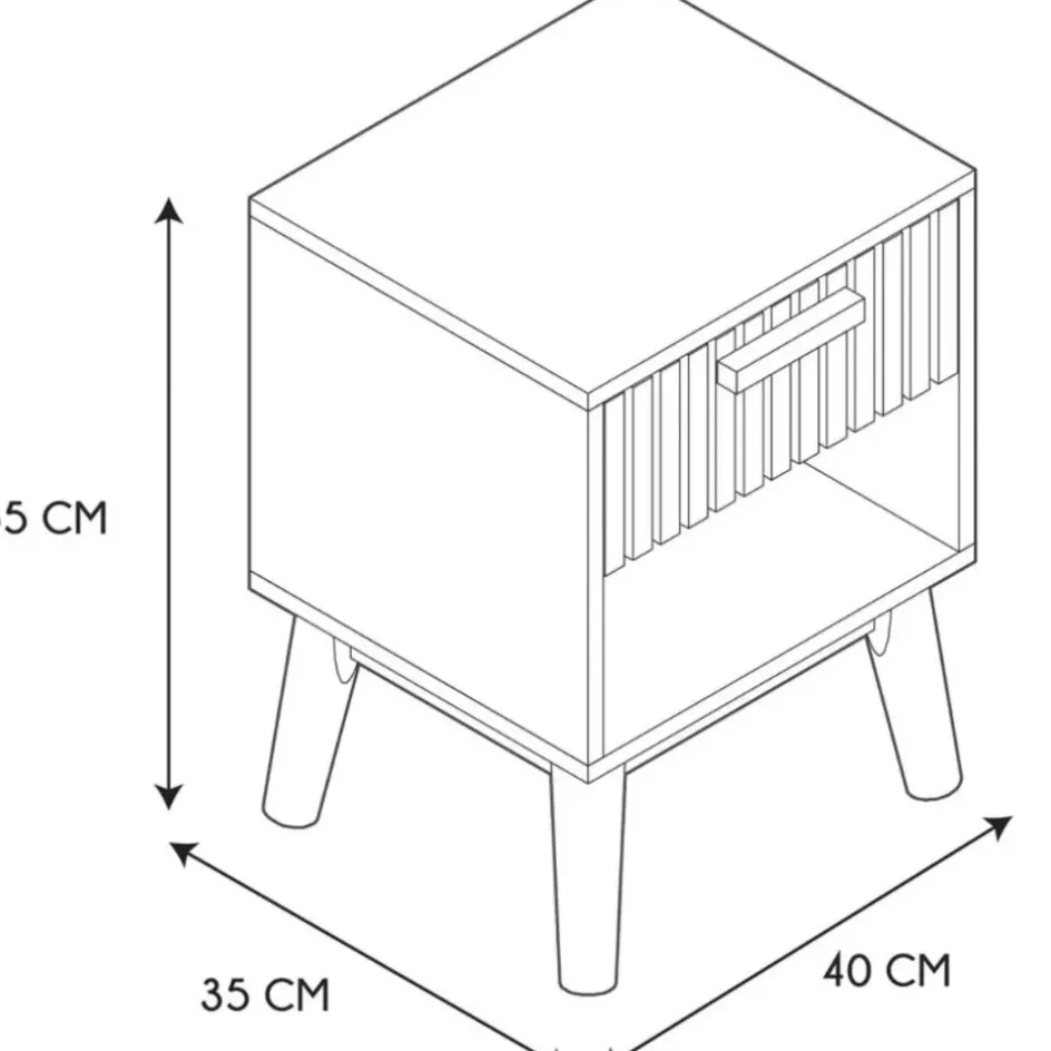 Fabrique de Styles Tables De Chevet>Table de chevet en pin naturel 1 tiroir - Kara Marron