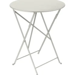 Fabrique de Styles Tables De Jardin|Jardin>Table de jardin ronde pliante en acier gris - Bistro Argile