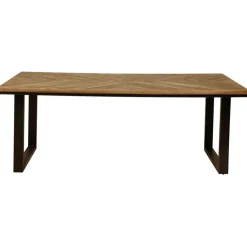 Fabrique de Styles Table De Salle À Manger>Table de salle à manger rectangulaire en Teck Noir - Wally Naturel, Noir