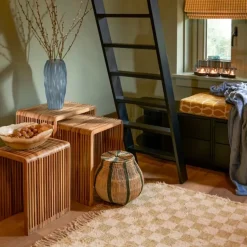 Fabrique de Styles Bouts De Canapé Et Tables D'appoint>Table d'appoint gigogne (lot de 3) en bois naturel - Yonker Marron