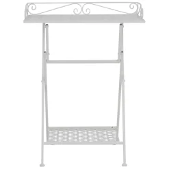 Fabrique de Styles Bouts De Canapé Et Tables D'appoint>Table d'appoint pliante en fer H67cm - Charmet Blanc