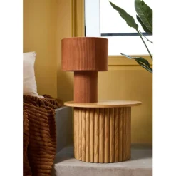 Fabrique de Styles Bouts De Canapé Et Tables D'appoint>Table d'appoint ronde en bois - Saori Naturel