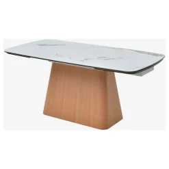 Fabrique de Styles Table De Salle À Manger>Table extensible en verre et céramique l180-260cm - Linka Blanc