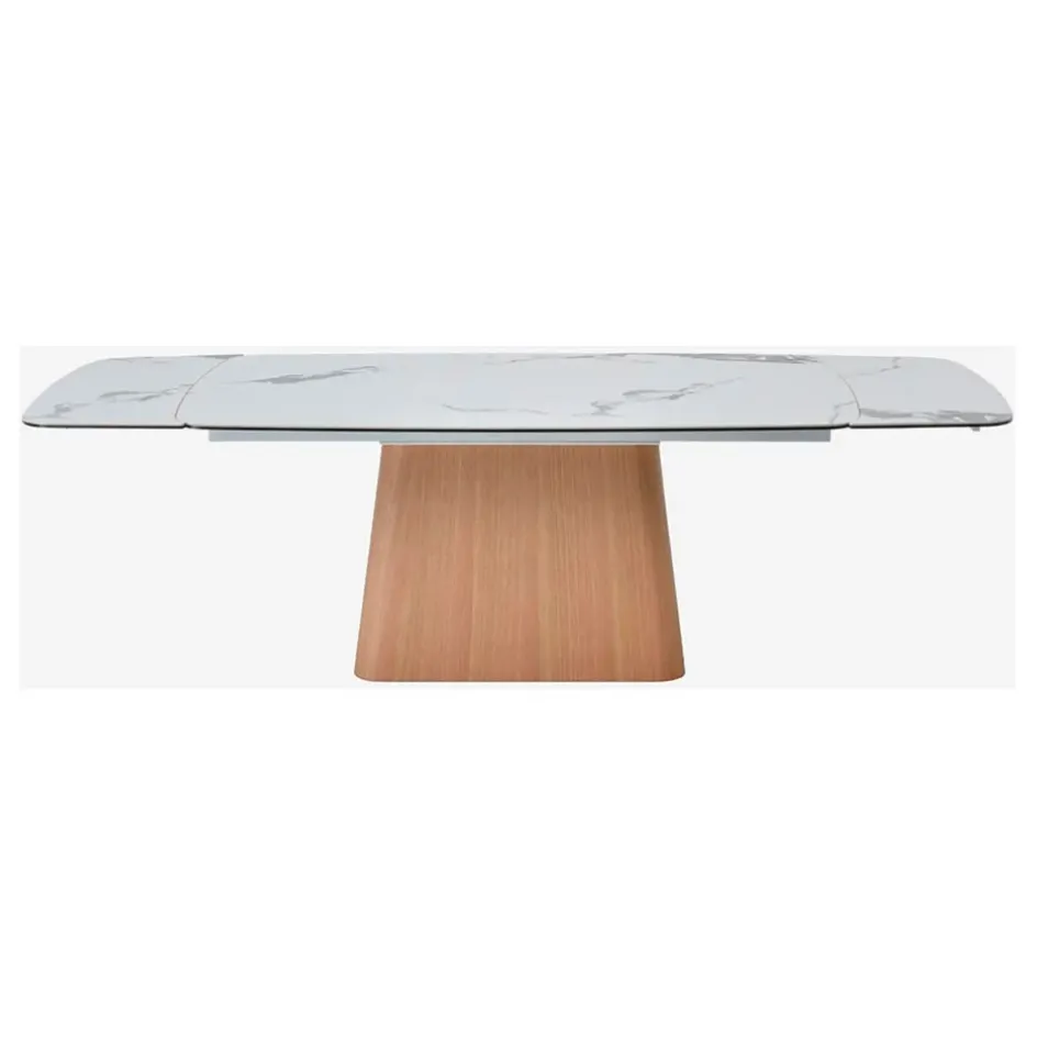 Fabrique de Styles Table De Salle À Manger>Table extensible en verre et céramique l180-260cm - Linka Blanc