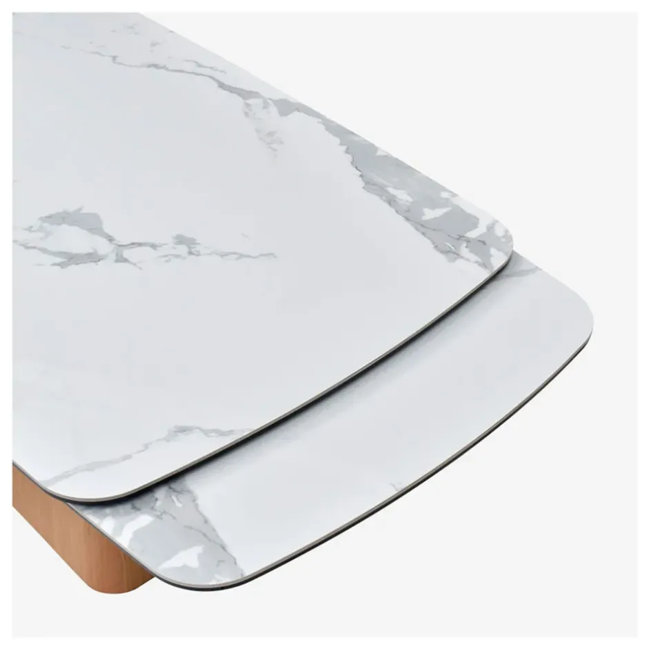 Fabrique de Styles Table De Salle À Manger>Table extensible en verre et céramique l180-260cm - Linka Blanc