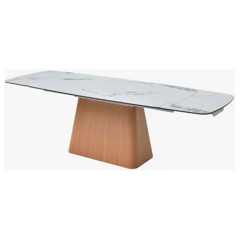 Fabrique de Styles Table De Salle À Manger>Table extensible en verre et céramique l180-260cm - Linka Blanc