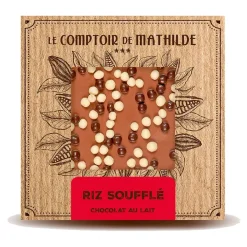 Fabrique de Styles Chocolats Et Confiseries>Tablette chocolat au lait riz soufflé - 80g Marron