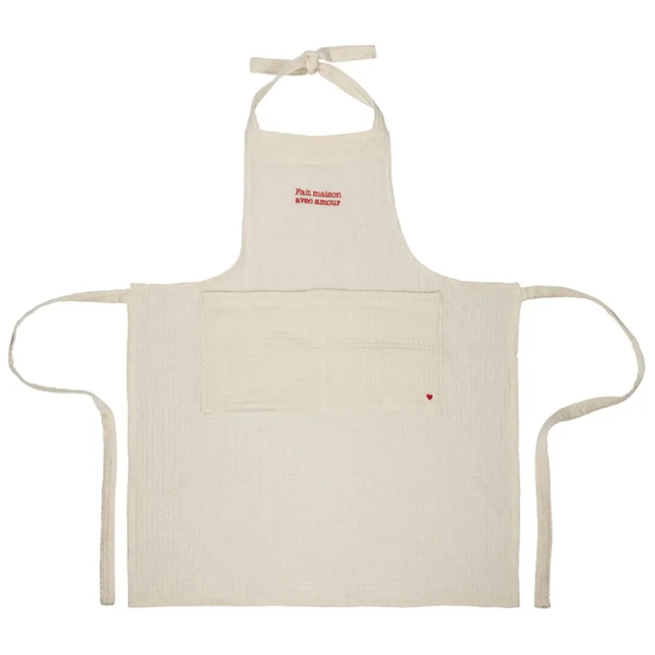 Fabrique de Styles Torchons, Tabliers Et Maniques>Tablier en coton écru et rouge - Famille Ecru, Rouge