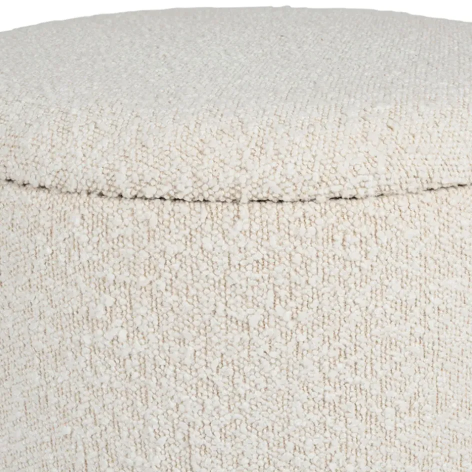 Fabrique de Styles Poufs Et Tabourets>Tabouret coffre en tissu et pin - Alpinia Blanc