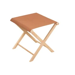 Fabrique de Styles Bancs, Tabourets|Jardin>Tabouret d'extérieur pliant en bois et coton terracotta h42cm - Colors Terre
