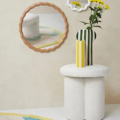 Fabrique de Styles Poufs Et Tabourets>Tabouret en lin écru - Minimal Ecru