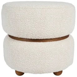 Fabrique de Styles Poufs Et Tabourets>Tabouret en tissu et pin - Alpinia Blanc