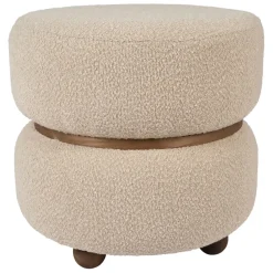 Fabrique de Styles Poufs Et Tabourets>Tabouret en tissu et pin - Alpinia Beige