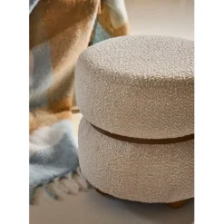 Fabrique de Styles Poufs Et Tabourets>Tabouret en tissu et pin - Alpinia Beige