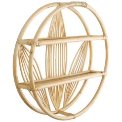 Fabrique de Styles Étagères Murales>Étagère murale 2 niveaux en rotin d60cm - Gispsy Naturel