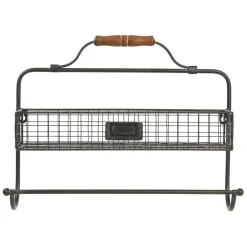 Fabrique de Styles Étagères Murales>Étagère murale avec dévidoir en fer Noir