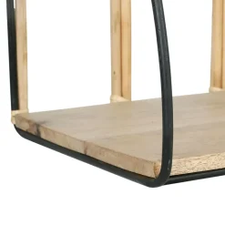 Fabrique de Styles Étagères Murales>Étagère murale en rotin et fer noir - Monarque Naturel, Noir