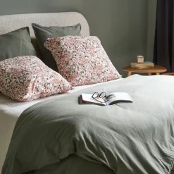 Fabrique de Styles Taies Et Traversins>Taie d'oreiller en gaze de coton imprimée pampa 60x60cm - Capucine Naturel