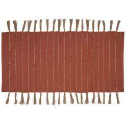Fabrique de Styles Tapis>Tapis à franges en coton et jute 140x70cm - Kolore Terracotta