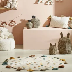 Fabrique de Styles Déco>Tapis à pois tufté d100cm coton - sweet dream Multicolore