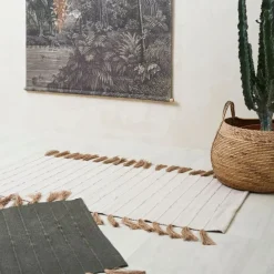 Fabrique de Styles Tapis>Tapis en coton et jute écru 140x70cm - Kolore Ecru