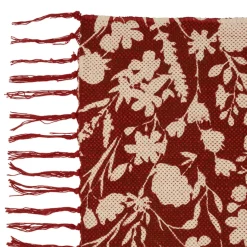 Fabrique de Styles Tapis>Tapis floral en coton 120x80cm Rouge