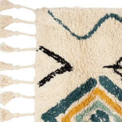 Fabrique de Styles Tapis>Tapis karres naturel et bleu 70x145cm Naturel, Bleu