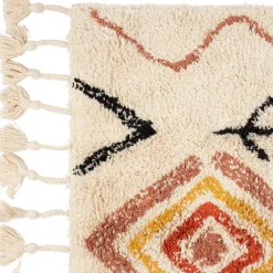 Fabrique de Styles Tapis>Tapis karres naturel et rouge 70x145cm Naturel, Rouge