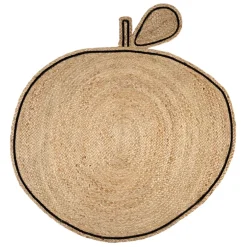 Fabrique de Styles Déco>Tapis pomme en jute et coton d100cm - Les fruits Naturel