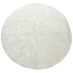 Fabrique de Styles Déco>Tapis rond en coton banc tufté - Banquise Blanc