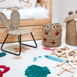 Fabrique de Styles Déco>Tapis rond en coton tufté d92cm - Océan Multicolore