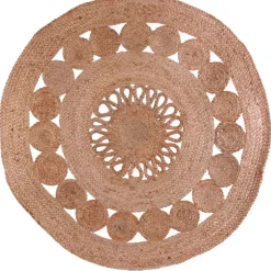 Fabrique de Styles Tapis>Tapis rond en jute ajoure d90cm Naturel