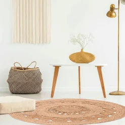 Fabrique de Styles Tapis>Tapis rond en jute ajoure d90cm Naturel