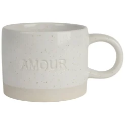 Fabrique de Styles Tasses Et Mugs>Tasse à thé amour en grès écru moucheté 30cl Ecru