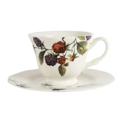 Fabrique de Styles Tasses Et Mugs>Tasse à thé et sous tasse en faïence blanche 22cl - Meredith Multicolore