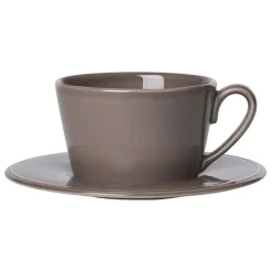 Fabrique de Styles Tasses Et Mugs>Tasse avec sous-tasse en faïence - constance Poivre