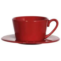 Fabrique de Styles Tasses Et Mugs>Tasse et sous tasse en faïence - constance Rouge