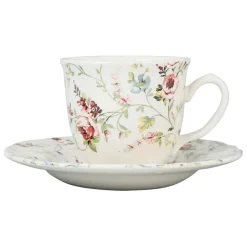 Fabrique de Styles Tasses Et Mugs>Tasse et sous-tasse en faïence - p'tites fleurs Multicolore