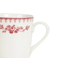 Fabrique de Styles Tasses Et Mugs>Tasse haute en faïence het et rouge 34cl - faustine Blanc