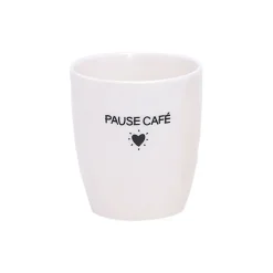 Fabrique de Styles Tasses Et Mugs>Tasse Pause café en céramique blanc 18cl Blanc, Noir